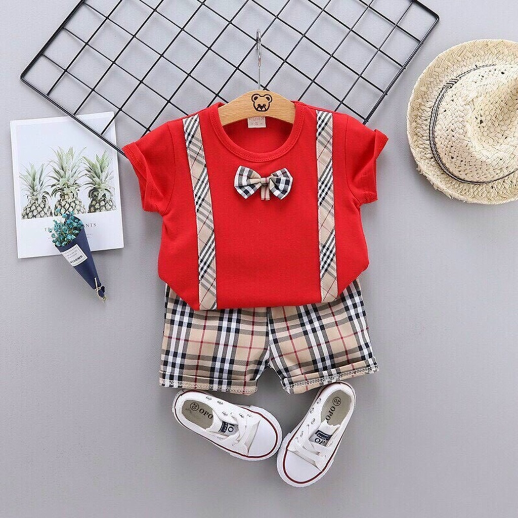 Quần áo bé trai BINBON KIDS, đồ bộ bé trai kiểu công tử cho bé chất cotton mềm QATEA02, thời trang trẻ em từ 7-18kg
