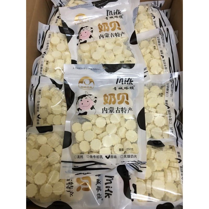 Combo 2 gói kẹo  Viên sữa Prebiotic, vỏ sữa có hàm lượng canxi  Tân Cương gói 250g