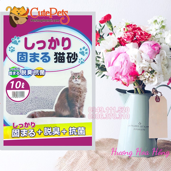 Cát nhật 10l tải 3 túi - Cát vệ sinh cho mèo pet shop Hà Nội