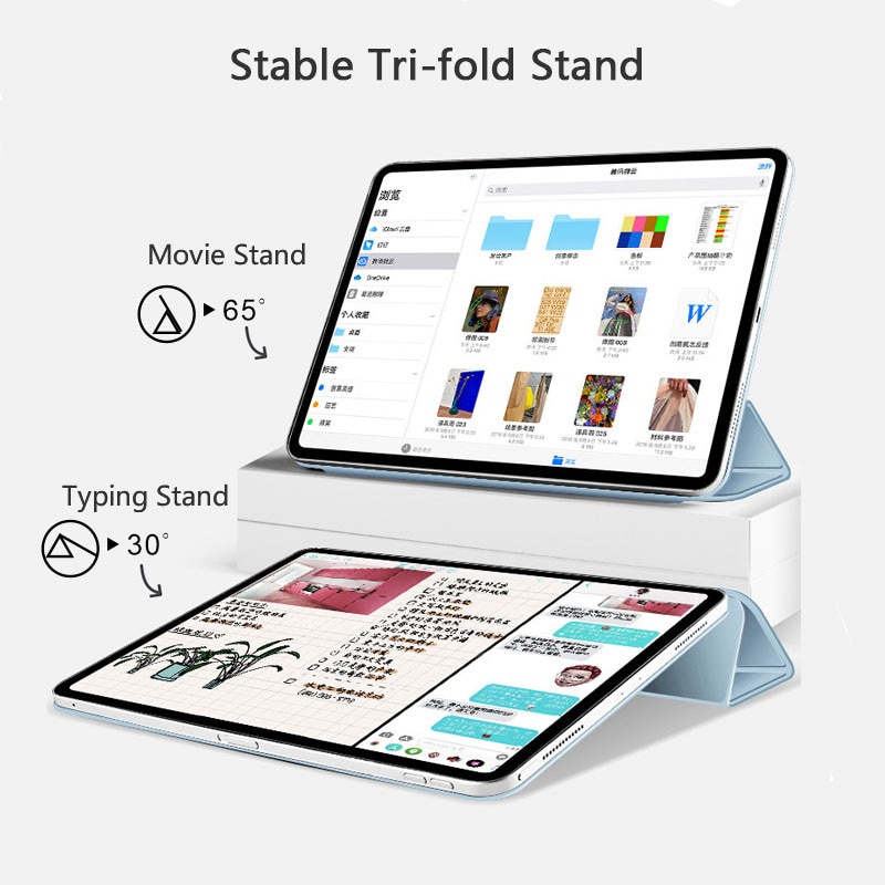 Bao da máy tính bảng nam châm hỗ trợ gắn A - pple Pencil tự động thức sạc thông minh mới 2021 cho iPad Mini 6