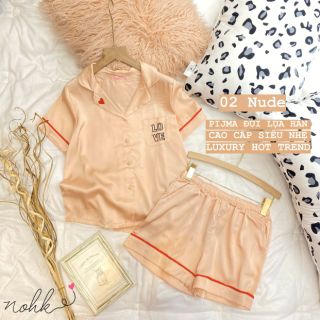 Pyjama đùi lụa hàn cao cấp nohk
