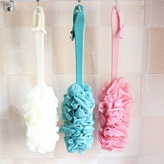Soft Long Handle Hanging Mesh Back Body Bath Shower Scrubber Brush Sponge