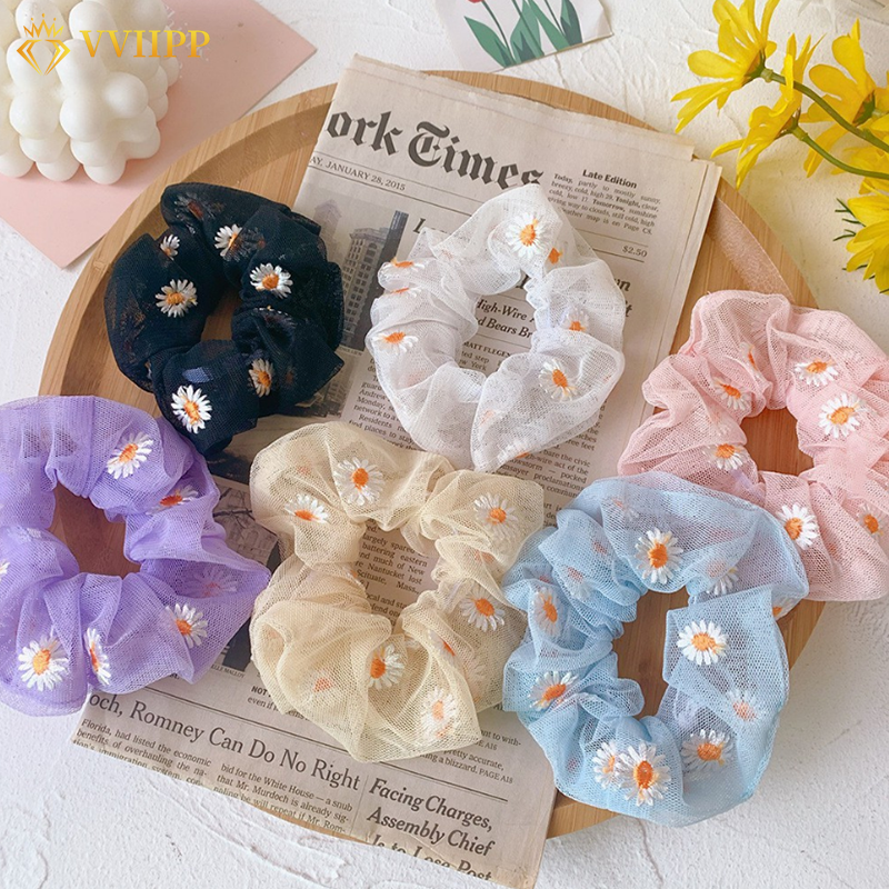 Scrunchies Dây Buộc Tóc Co Giãn Hình Hoa Cúc Thời Trang Hàn Quốc Cho Nữ | BigBuy360 - bigbuy360.vn