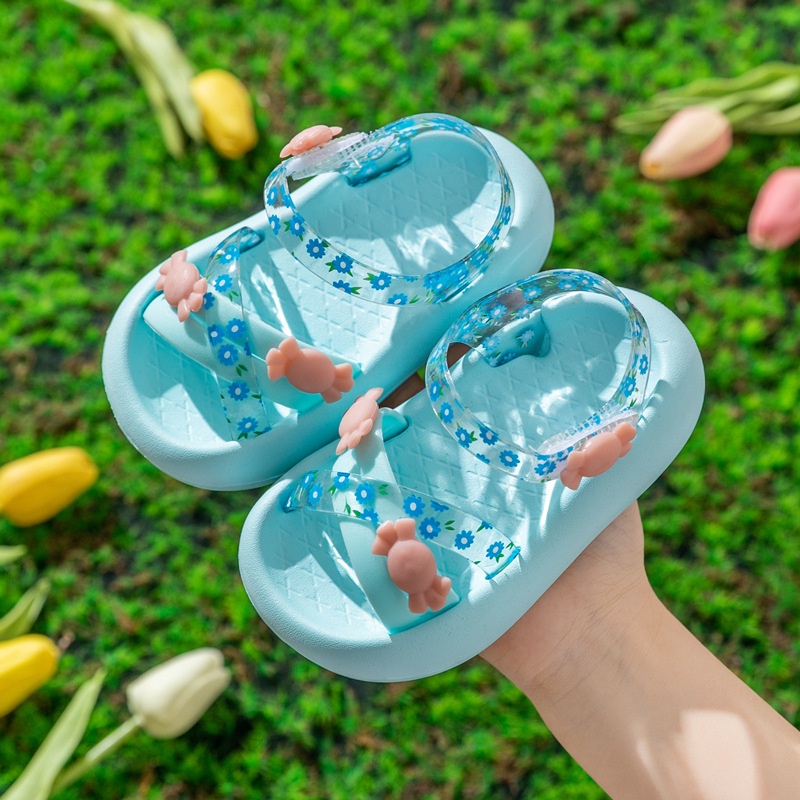 Dép Sandal Đế Mềm Chống Trượt Đính Hoa Chất Lượng Cao Cho Bé Gái