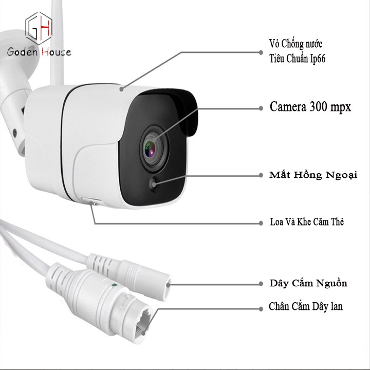 Camera an ninh IP Wifi Kiwivision A100, camera giám sát ngoài trời chống nắng mưa hoạt động độc lập không cần đầu ghi | WebRaoVat - webraovat.net.vn