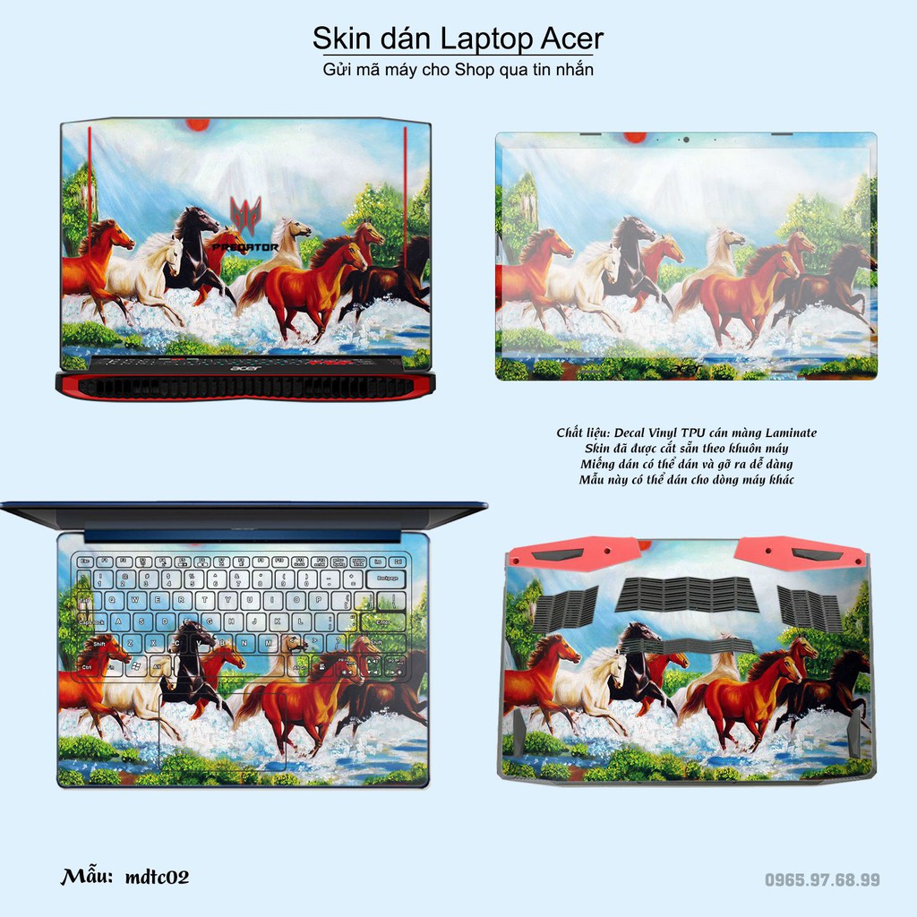 Skin dán Laptop Acer in hình Mã Đáo Thành Công (inbox mã máy cho Shop)