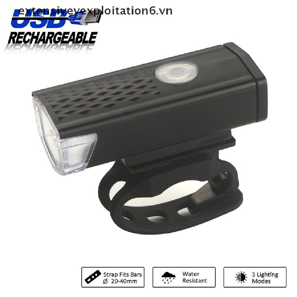 Đèn Pha LED USB + Đèn Hậu Cảnh Báo Cho Xe Đạp E6VN / Có Thể Sạc Lại