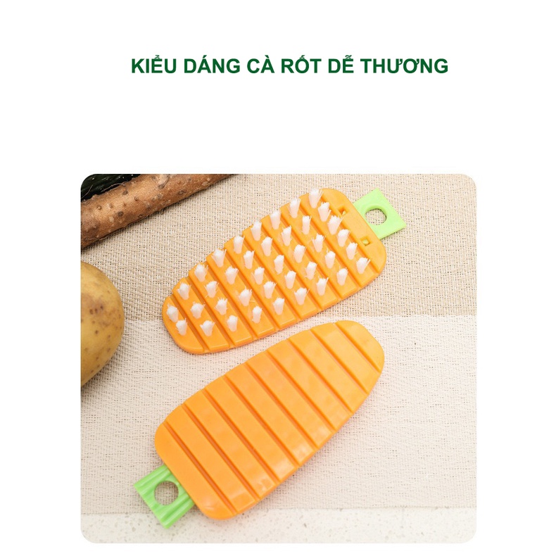 Bàn chải vệ sinh rau củ quả hình cà rốt thông minh