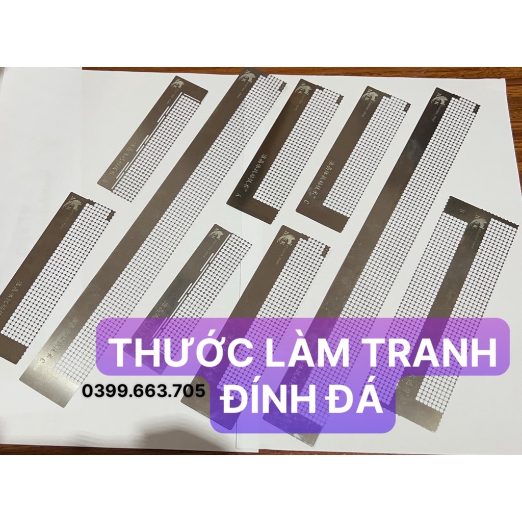 THƯỚC LÀM TRANH ĐÍNH ĐÁ, DỤNG CỤ LÀM TRANH, KHAY , HỘP, SÁP , BÚT thước làm tranh đính đá siêu thẳng gạt