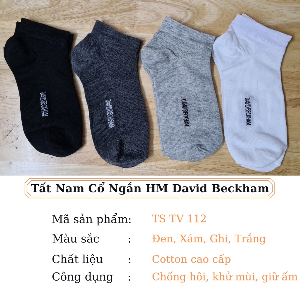 HỘP tất nam cổ ngắn ,vớ cổ ngắn nam Davi beckham (4 đôi) chất cotton siêu đẹp TATNAM02
