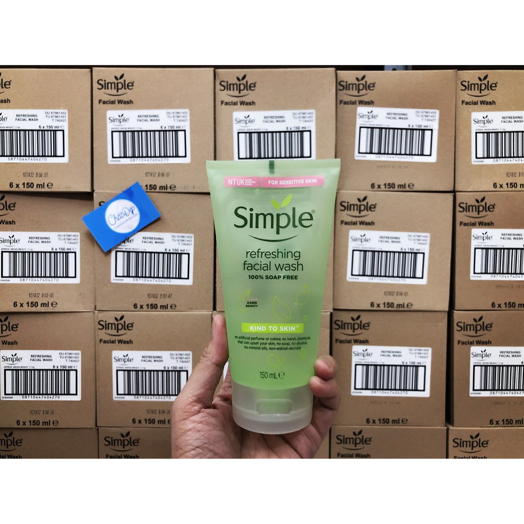 Sữa rửa mặt dạng Gel Simple Refreshing Facial Wash 150ml