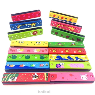 Portable Practice Home Musicial Painted Random Color Wooden Educational Kids Professional Harmonica