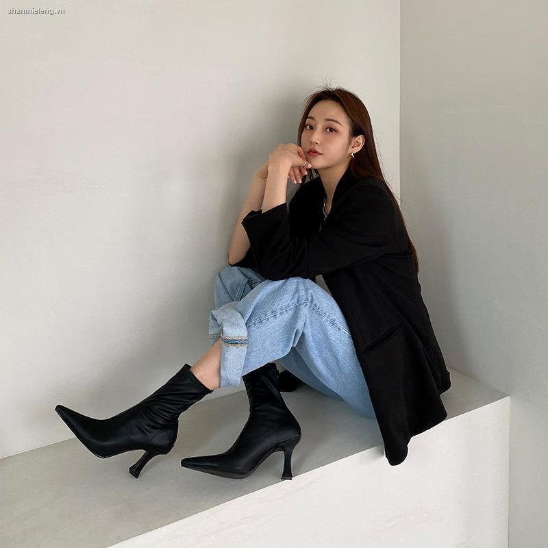 Giày Bốt Da Mềm Gót Cao Mũi Vuông Size Nhỏ Phong Cách Hàn Quốc Thời Trang Thu Đông Cho Nữ | BigBuy360 - bigbuy360.vn