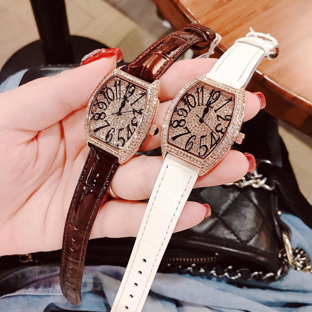 Set Đồng Hồ Nữ Davena 31525 Dây Da Nâu Rose Gold - Kèm Dây Da Trắng Chính Hãng