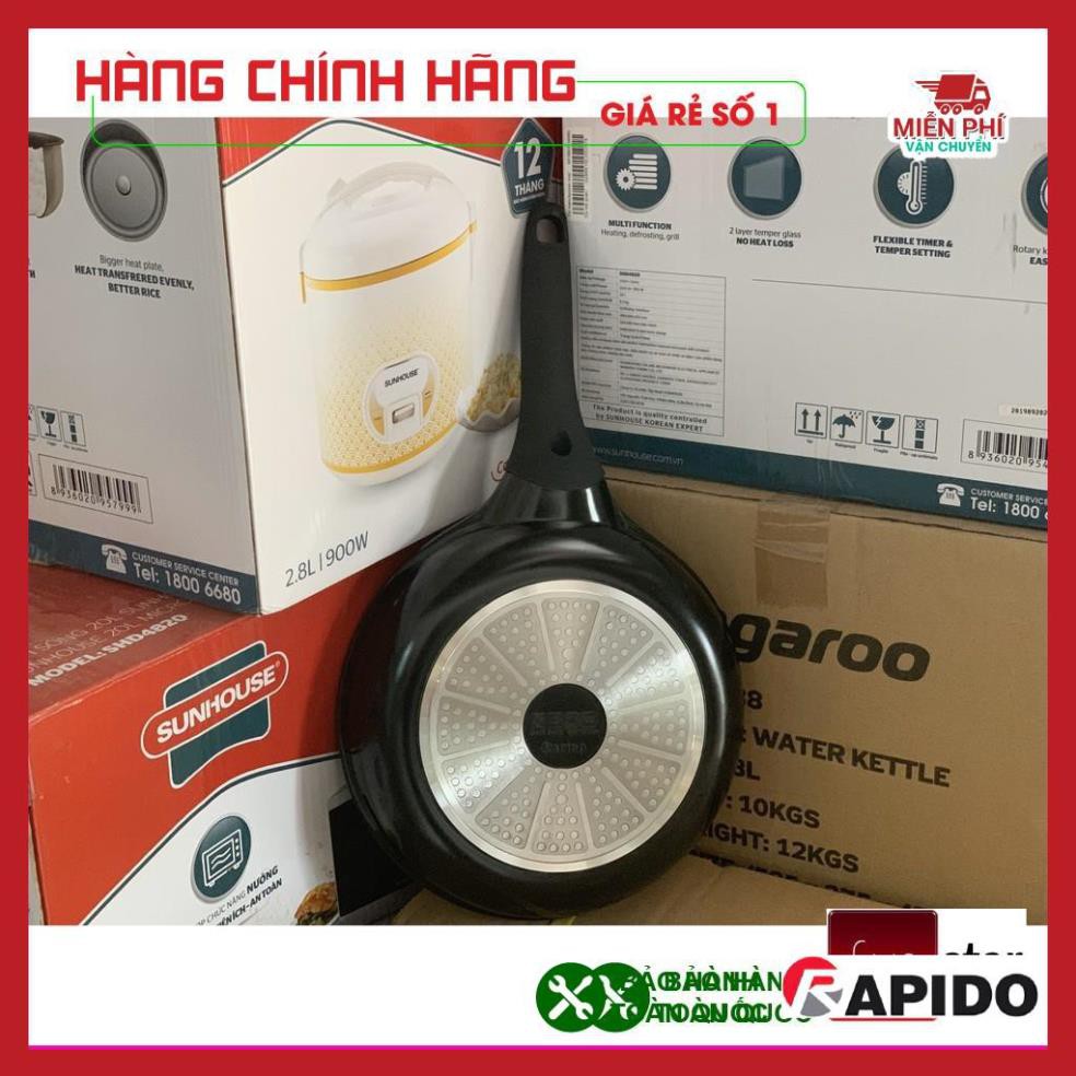 Chảo chống dính bếp từ, chảo từ men Đức Rapido 20cm, 24cm, 28cm đáy phẳng,thân và đáy chảo bằng nhôm đúc nguyên khối