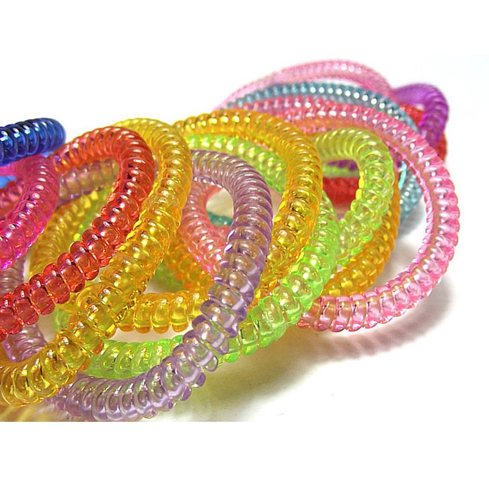 Bộ 20 dây thun buộc tóc lò xo đen trơn tiện dụng cá tính dành cho nữ