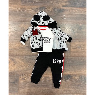 sét 3 mickey bộ nỉ có mũ 3-4y 5-6y