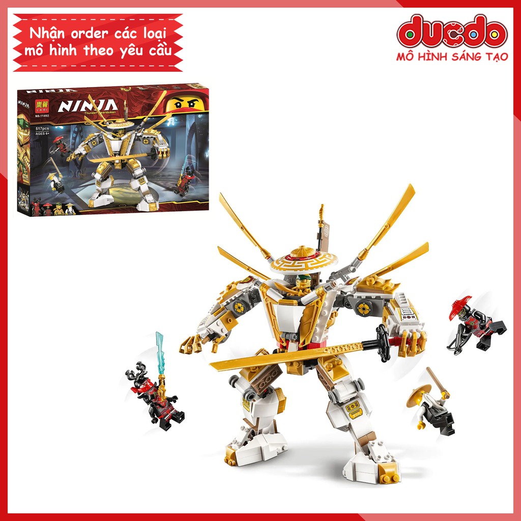 LARI 11492 Lắp ghép Ninjago siêu robot Golden Mech - Đồ chơi Xếp hình Mô hình Ninja 71702 Bela