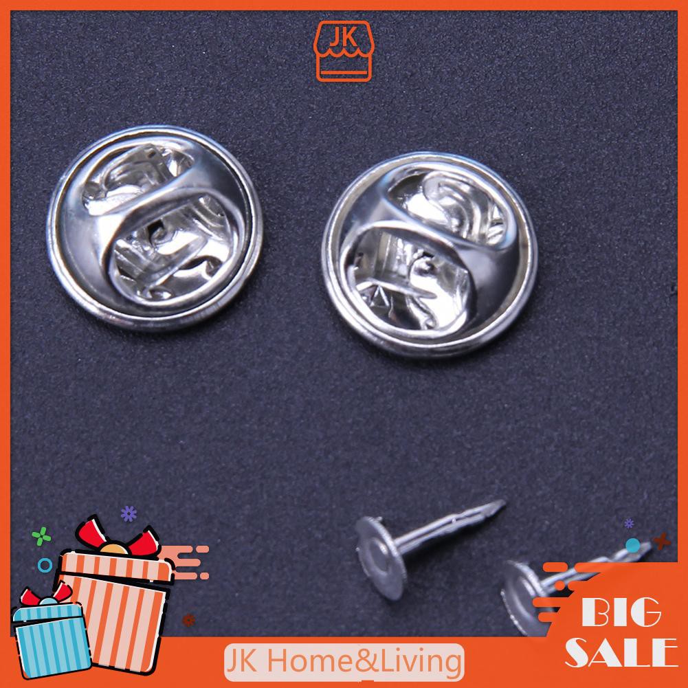 Set 100 đế làm ghim cài áo bằng kim loại DIY chất lượng cao