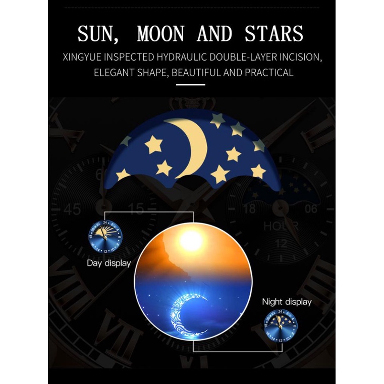 Đồng hồ nam chính hãng OLEVS 2871, đồng hồ nam đẹp 4 mặt 6 kim cùng lịch tuần trăng Sun And Mon | BigBuy360 - bigbuy360.vn