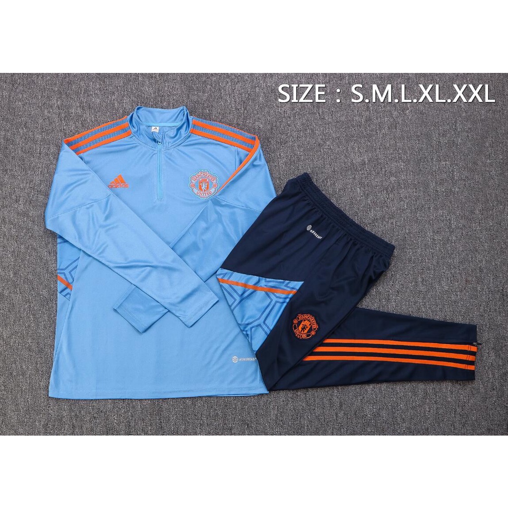 Bộ Đồ Đá Banh Gồm Áo Tay Dài Và Quần Dài Manchester united MU Ronaldo 2022-23 Chất Lượng Cao