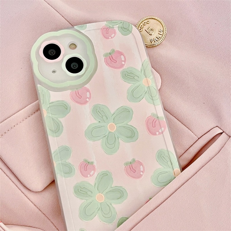 Ốp Điện Thoại Mềm Trong Suốt Chống Sốc In Họa Tiết Hoa Đào Dễ Thương Cho IPhone 11 12 13 Pro Max 7 8 Plus X XS Max XR