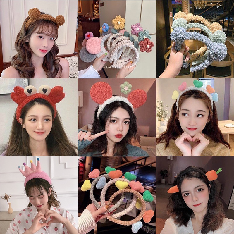 Cài Tóc Rửa Mặt Đa Năng Họa Tiết Hoạt Hình Phong Cách Hàn Quốc Cho Nữ