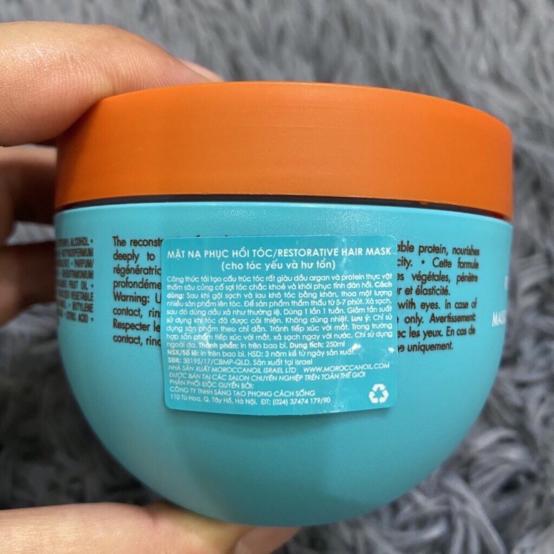 Hấp dầu (mặt nạ) phục hồi tóc Moroccanoil Repair Mask 250ml ( viền vàng)