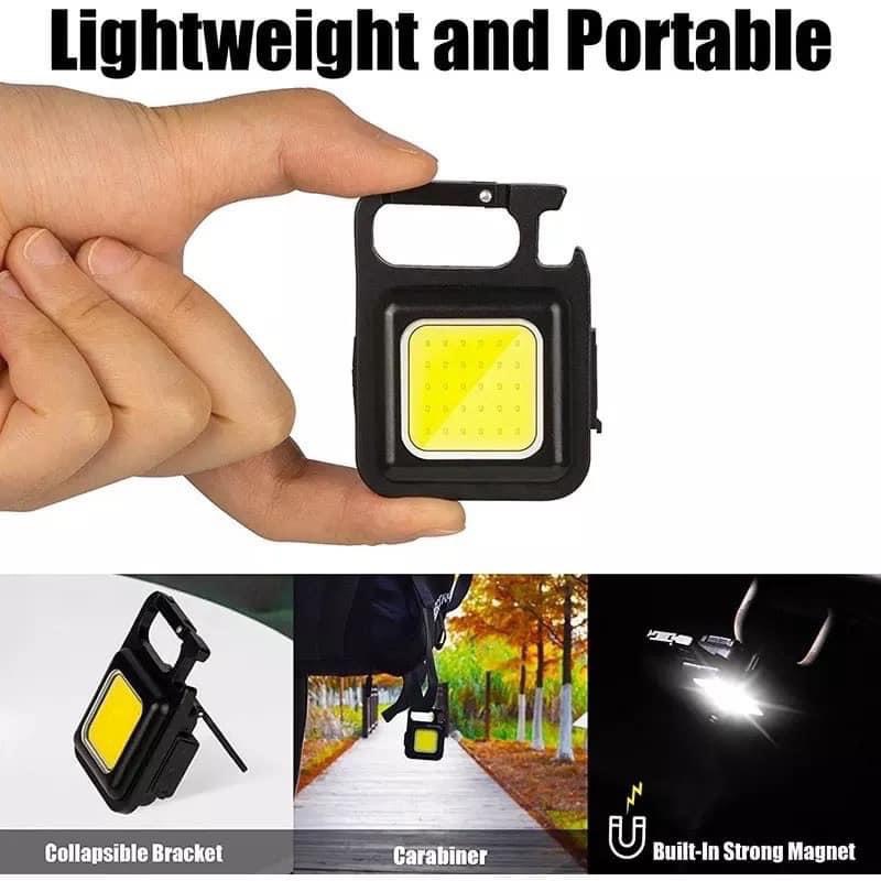 Đèn Pin Móc Khóa Có Đèn Led 3 Chế Độ Ánh Sáng Thiết Kế Di Động Tiện Dụng