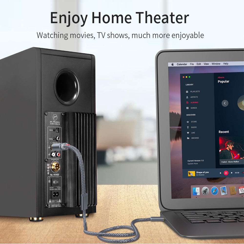 Dây Cáp Chuyển Đổi Âm Thanh Aux Giắc Cắm 3.5 Sang 2 Rca 3.5mm Sang 2rca Male Cho Tv Pc