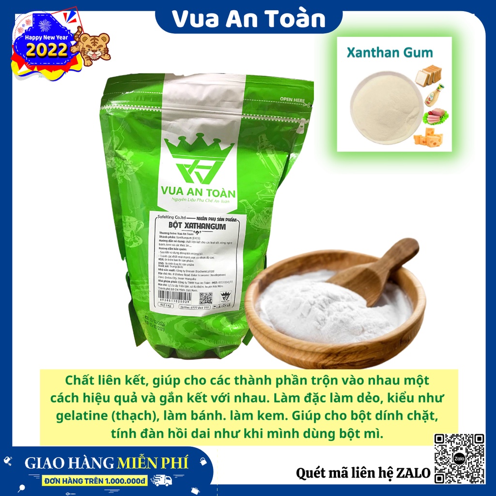 Bột Xanthan Gum 1kg Độc Quyền Vua An Toàn sản xuất