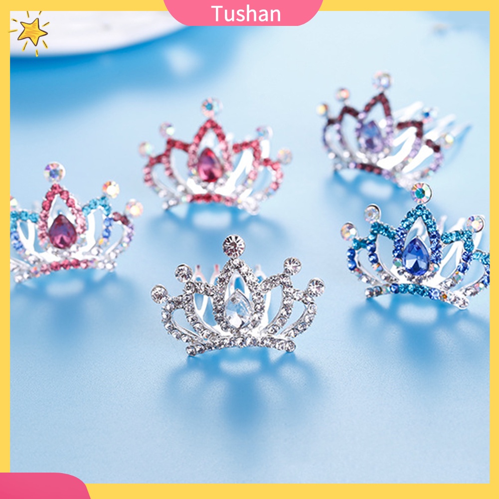 Lược Cài Tóc Hình Vương Miện Đính Đá Xinh Xắn Dành Cho Bé