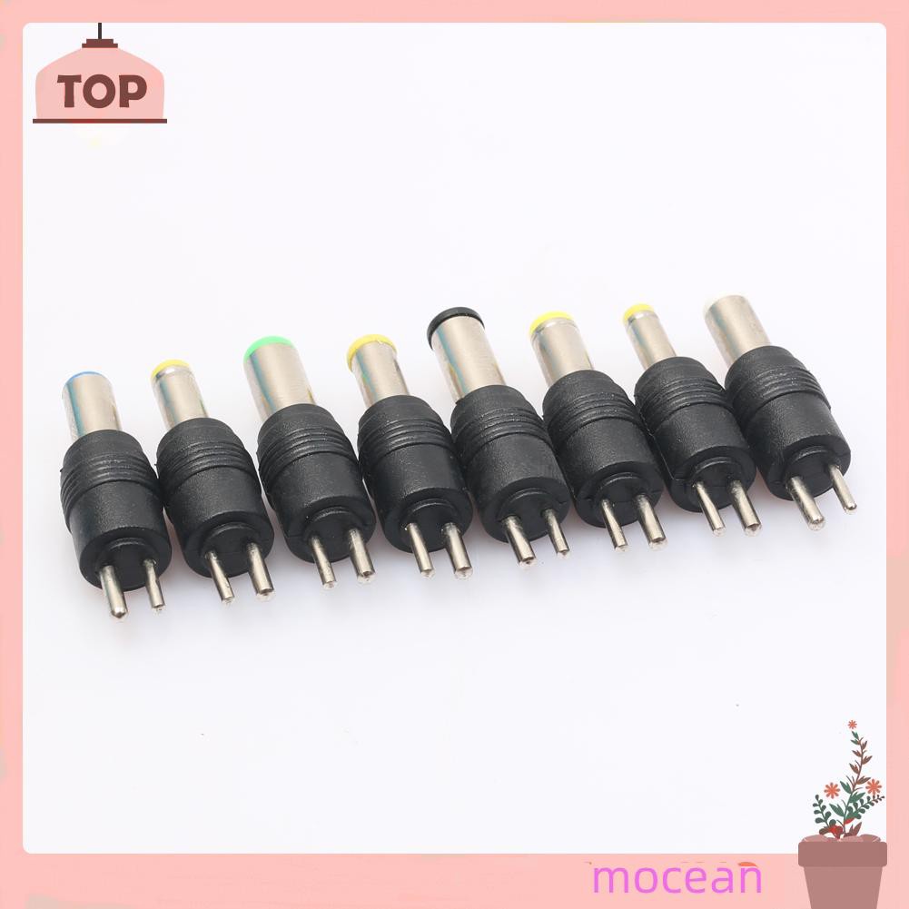 Mocean 1Set 8Pcs Universal 2Pin Plug Charger Tip AC/DC Power Adapter for Notebook