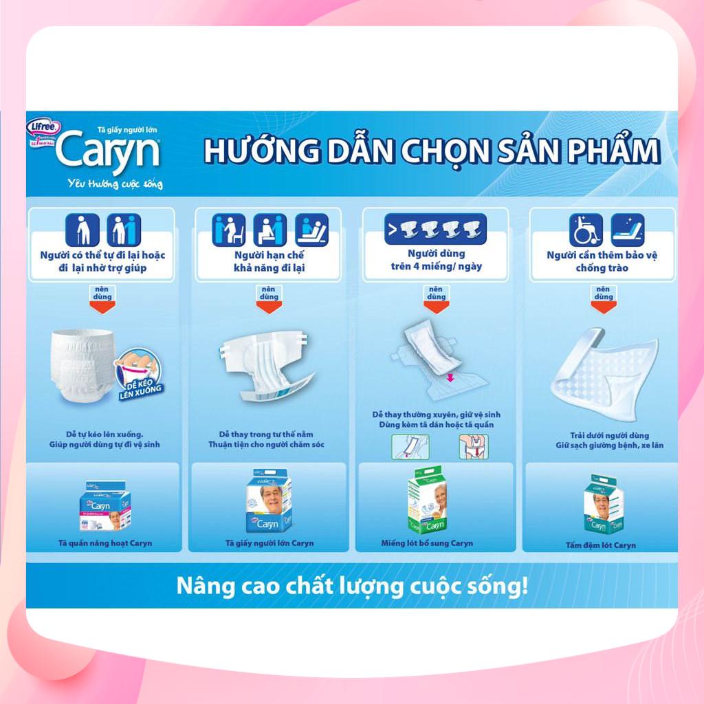 Tã bỉm dán Người lớn Caryn siêu thấm M 20 miếng,tã người già size m dành cho người hạn chế khả năng đi lại