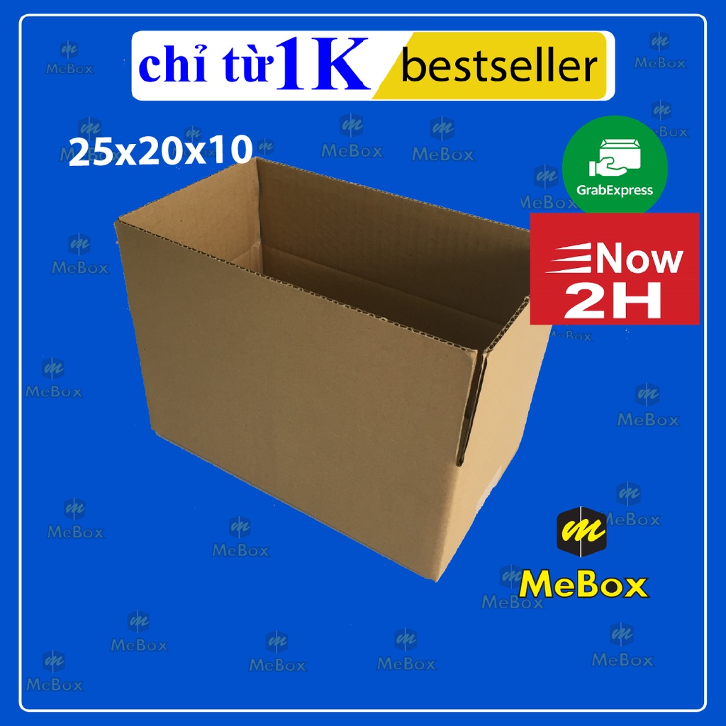 thùng carton gói hàng 25x20x10 bộ 20 cứng cáp