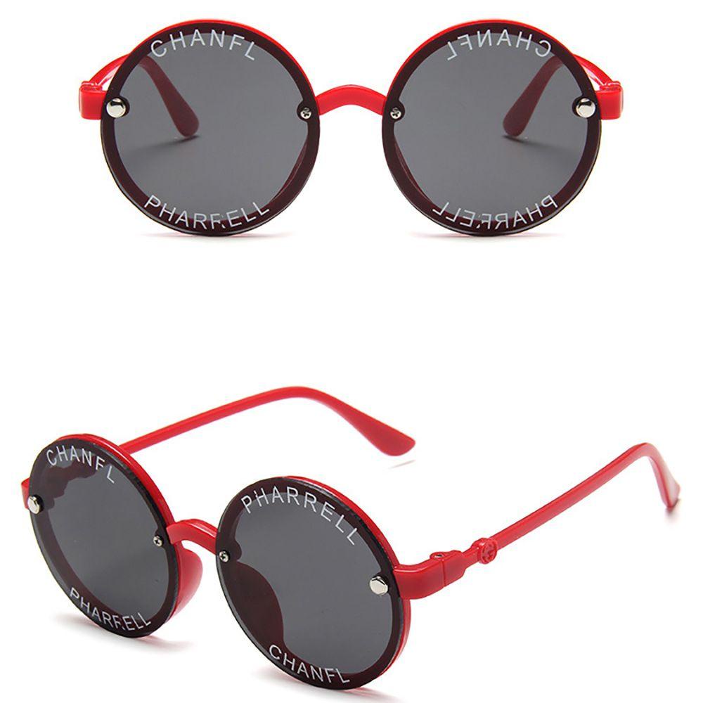 Kính Mát Gọng Tròn In Chữ Thời Trang Dành Cho Bé Trai