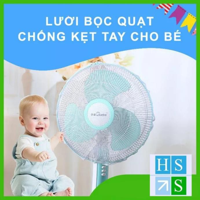 LƯỚI BỌC QUẠT (Dây rút vừa các loại quạt gia đình) bọc lồng quạt an toàn cho bé vải bọc cả loại quạt lớn và nhỏ