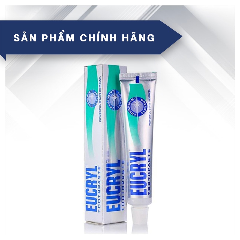 Kem Đánh Răng Bạc Hà Tẩy Trắng Eucryl Toothpaste 62g