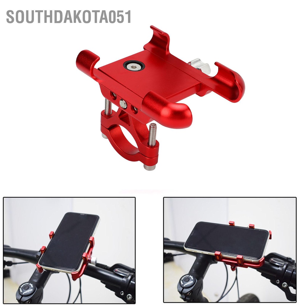 Hàng Sẵn Giá đỡ điện thoại trên xe đạp có thể điều chỉnh bằng hợp kim nhôm chống rung ngoài trời【Southdakota051】