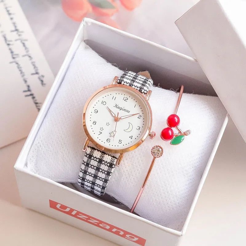 Winner Đồng Hồ Đeo Tay Nhỏ Đơn Giản Họa Tiết Kẻ Ô Nghệ Thuật Nhật Bản Chống Nước Chất Lượng Cao Cho Nữ