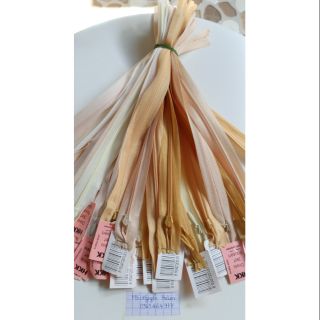 Dây kéo giọt lệ 50cm và 60cm hkk tông da và vàng mỡ gà