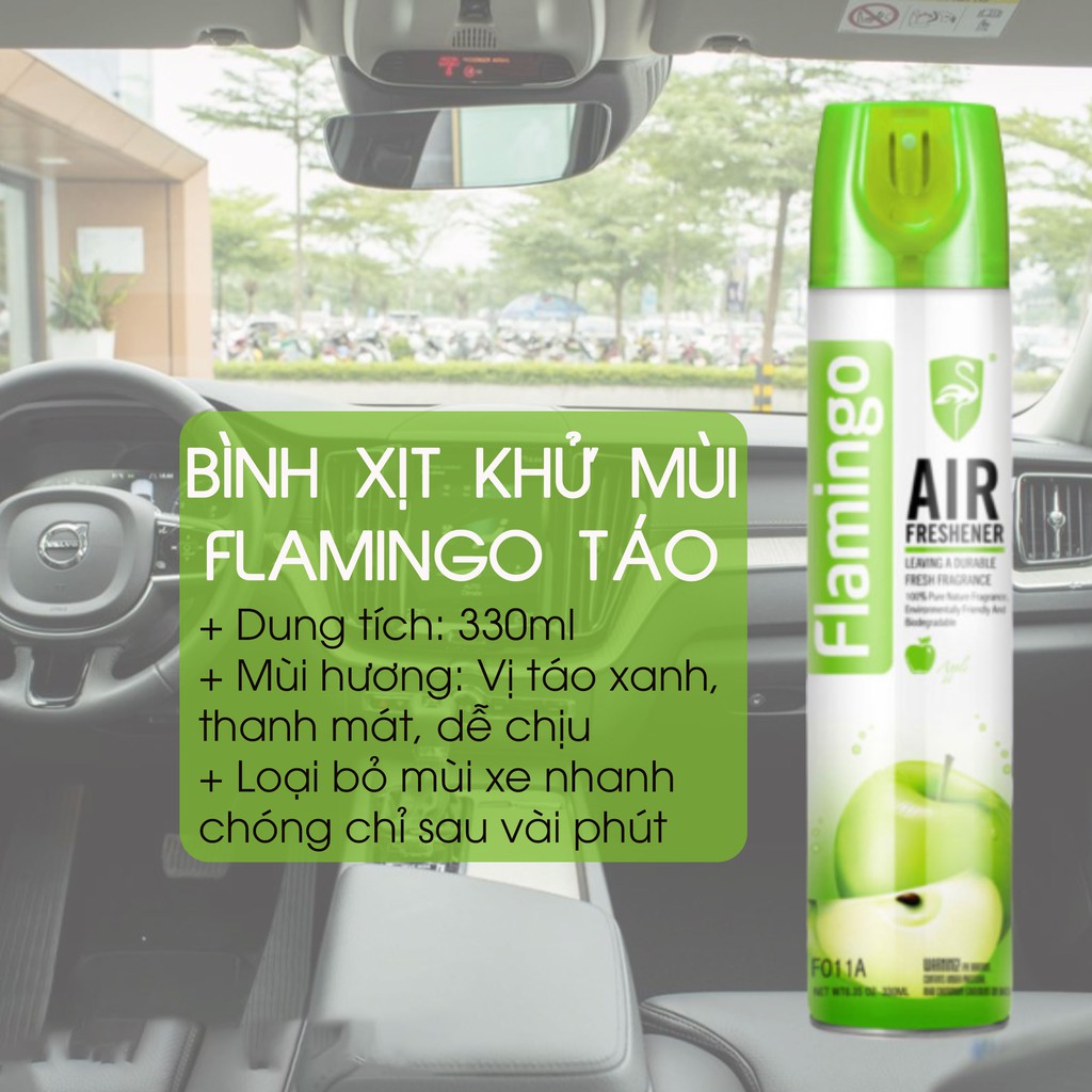 🇺🇸 Chính Hãng - Nước Hoa Xịt Khử Mùi Hôi Ô Tô Flamingo F011 330ml