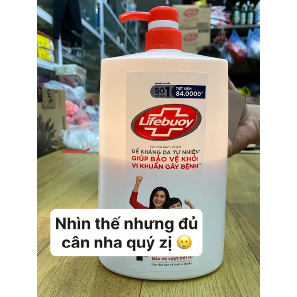 Sữa tắm Lifebuoy túi 850g và chai 1100g (mầu xanh &amp; đỏ)