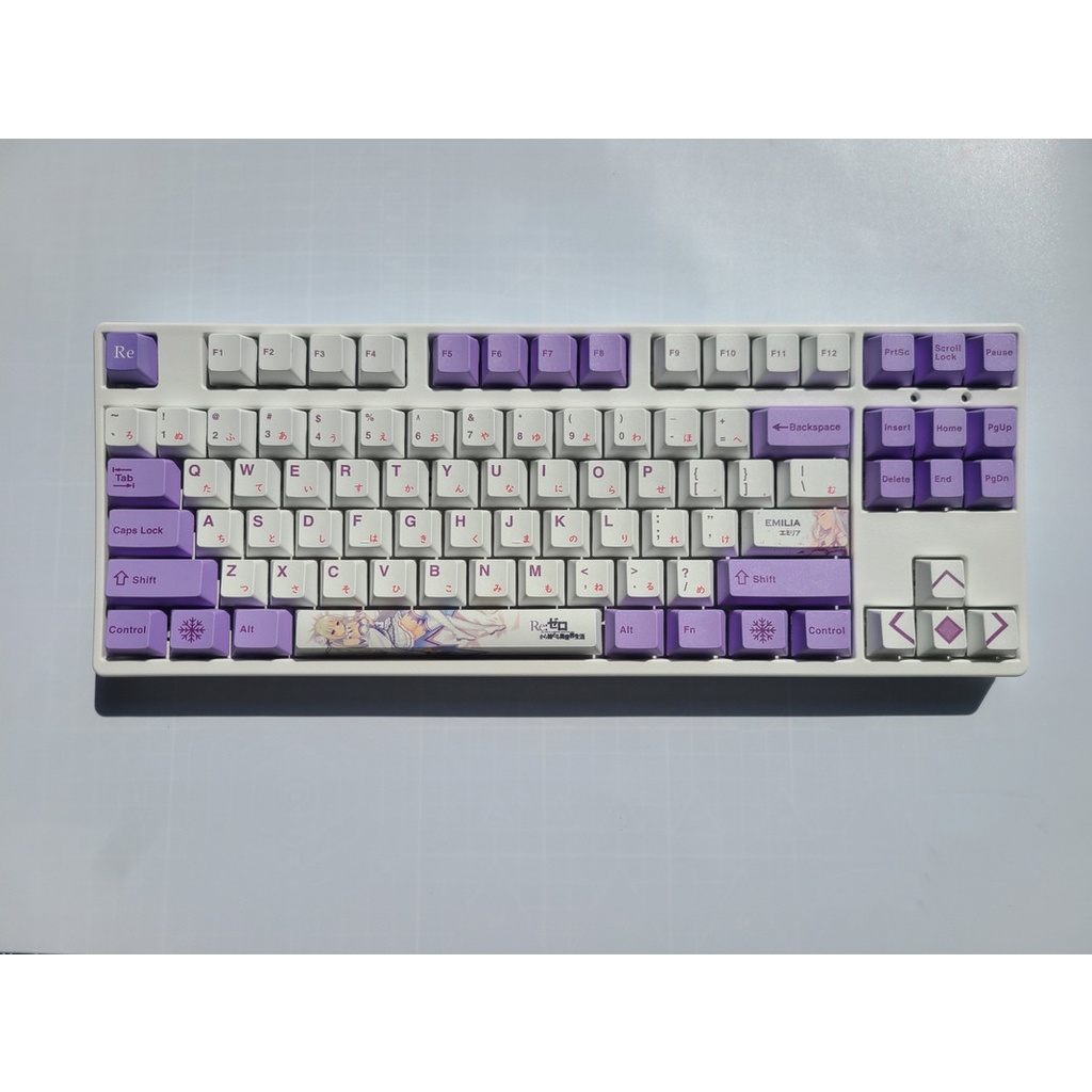 Emilia keycap Cherry Profile Re: zero theme anime PBT Dye thăng hoa bàn phím cơ học keycap