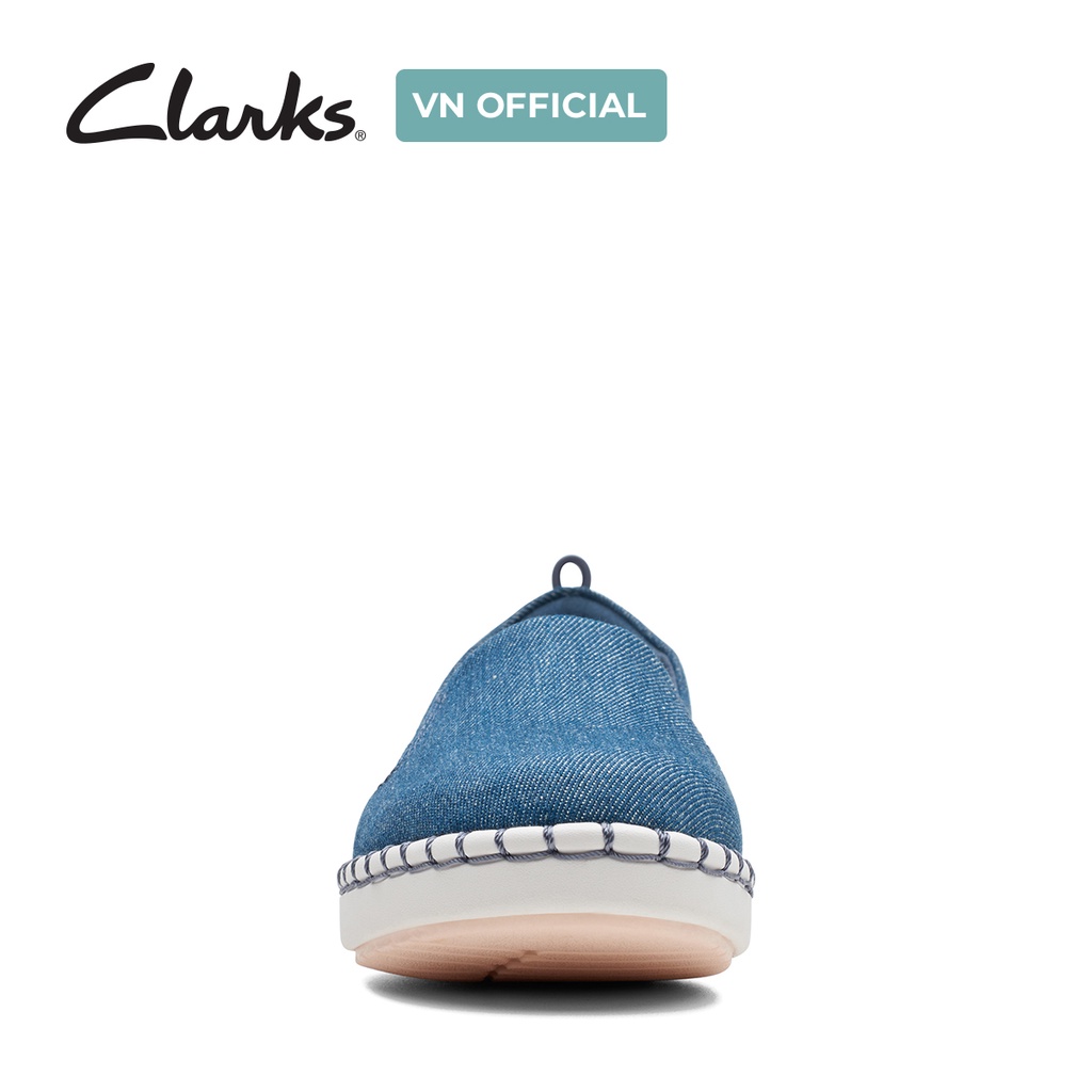 Giày lười nữ CLARKS Step Glow Slip màu xanh Denim