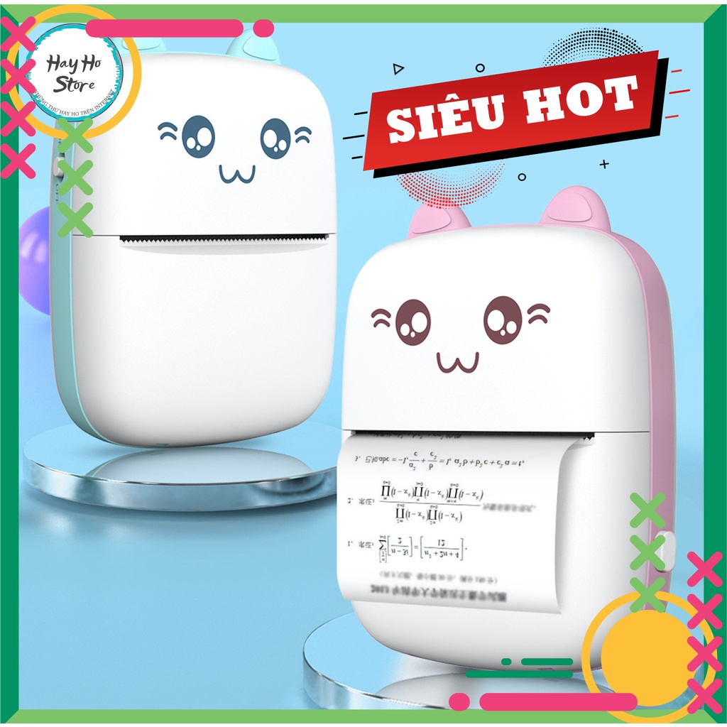 Máy In Nhiệt Mini Bluetooth cầm tay, Máy in ảnh, tài liệu, Phao, Nhãn dán, Hóa đơn, Tem nhãn không cần mực