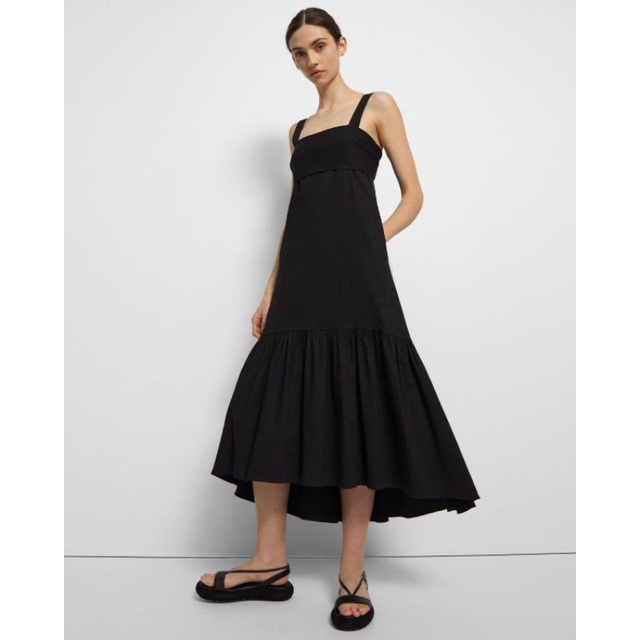 Đầm maxi đuôi cá tiered dress VNXK đầm yếm hai dây bo nhún chun lưng dáng dài xoè rộng đi biển xuất khẩu dư xịn