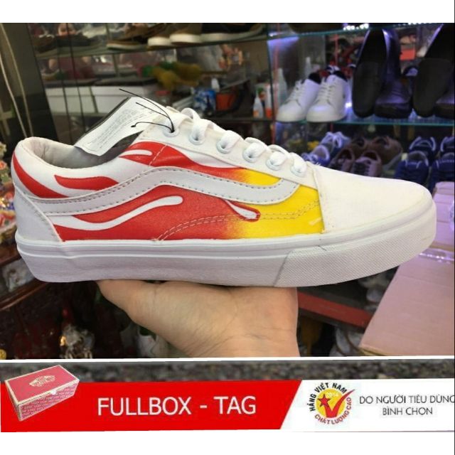 [FULL BOX] Giày vans lửa trắng