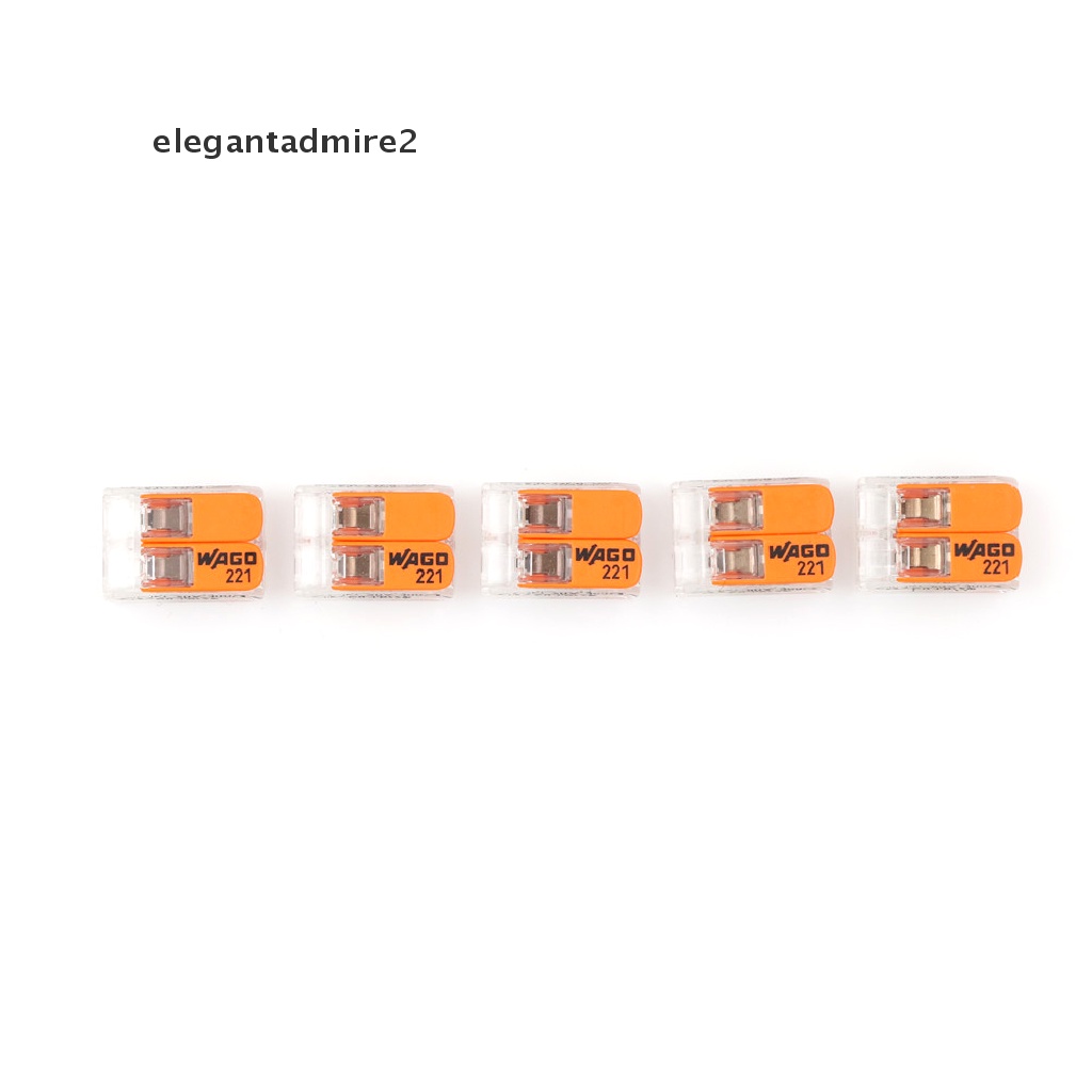 [gele] Hot 5Pcs Sale Wago 221-412 LEVER-NUTS 2 Conductor Compact Connector 10 PK Copper Wire Junction [ele]