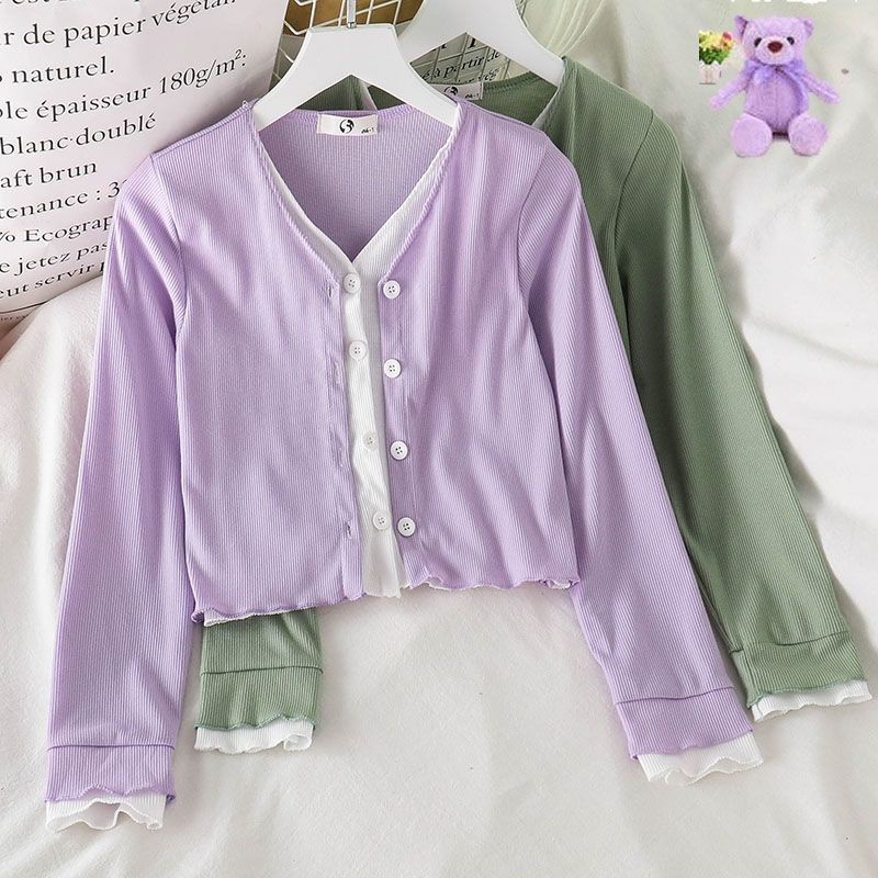 Áo cardigan giả 2 mảnh kèm fback